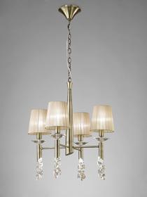 Tiffany Antique Brass-Soft Bronze Crystal Ceiling Lights Mantra Shaded Crystal Fittings